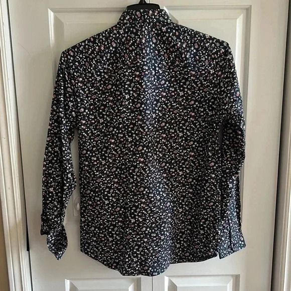 Jack & Jones premium slim, blue ditzy floral,NWT, 100% cotton long sleeve shirt, - Picture 7 of 8